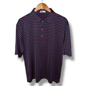 Peter Millar Navy and Red Striped Polo Shirt